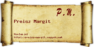 Preisz Margit névjegykártya